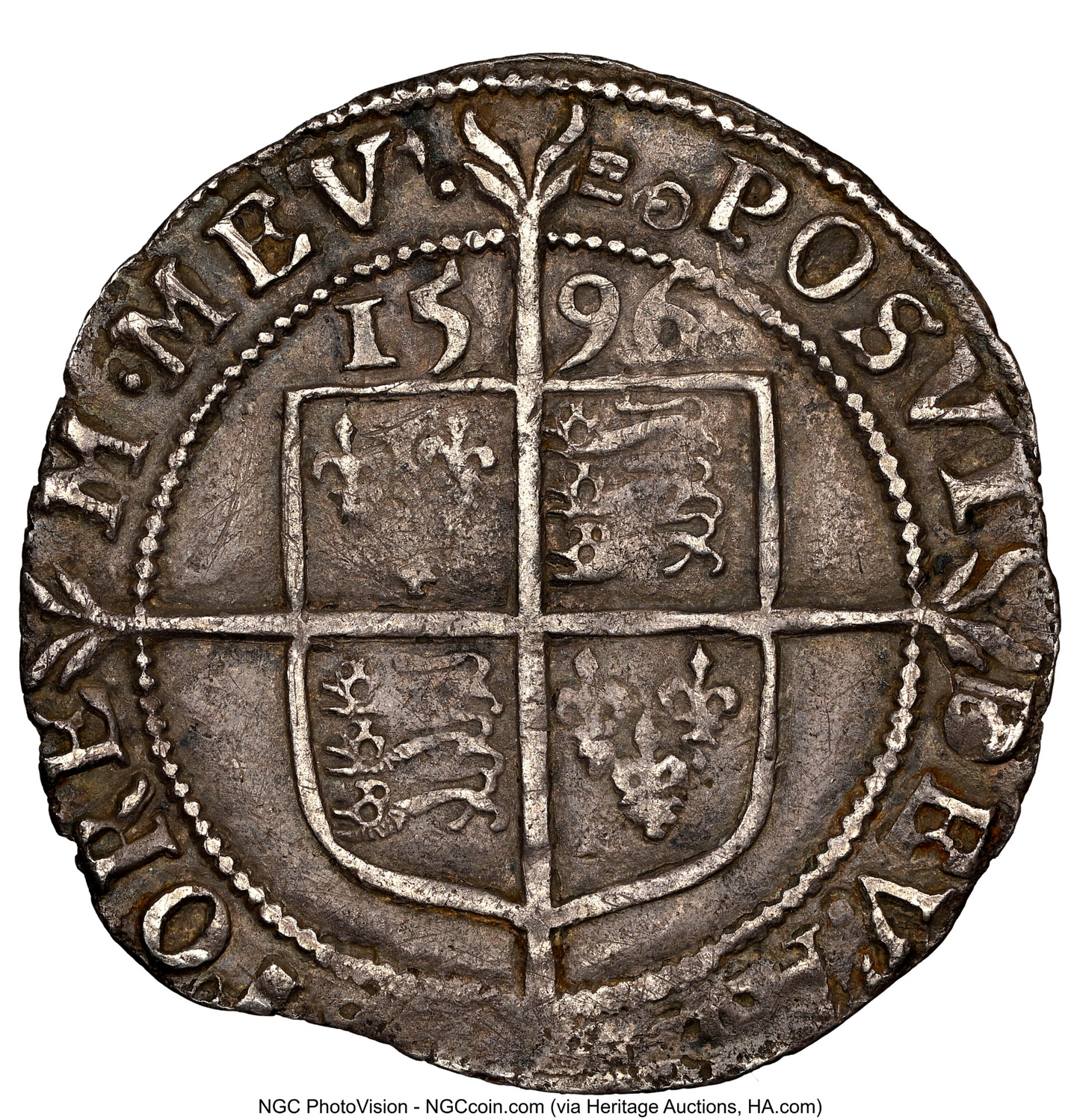 1596 ELIZABETH I Sixpence S2578B EF