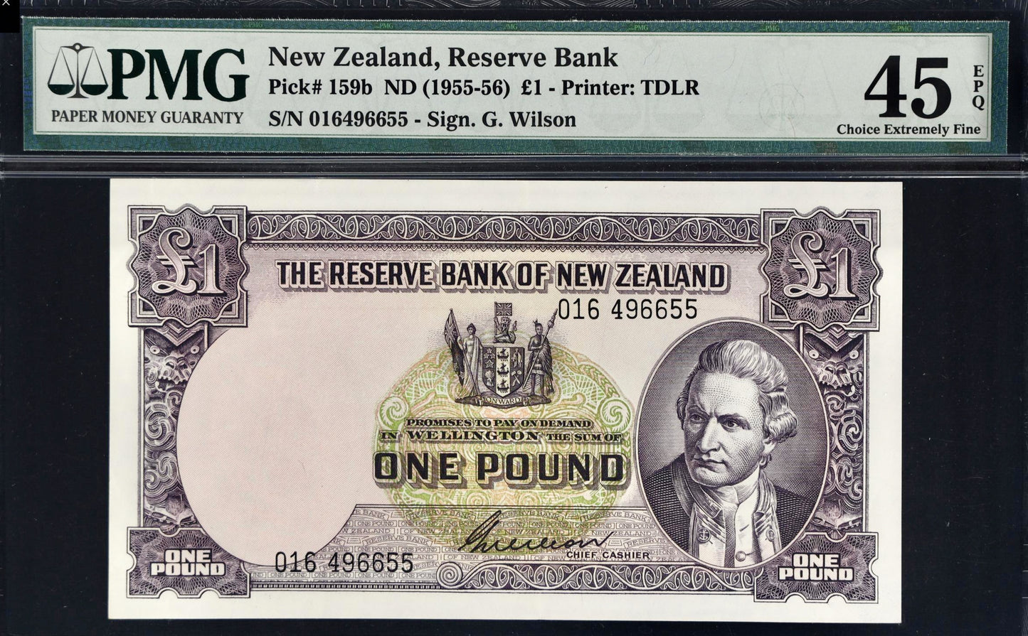 NEW ZEALAND P.159b 1955-1956 £1 CHOICE EF 45 EPQ