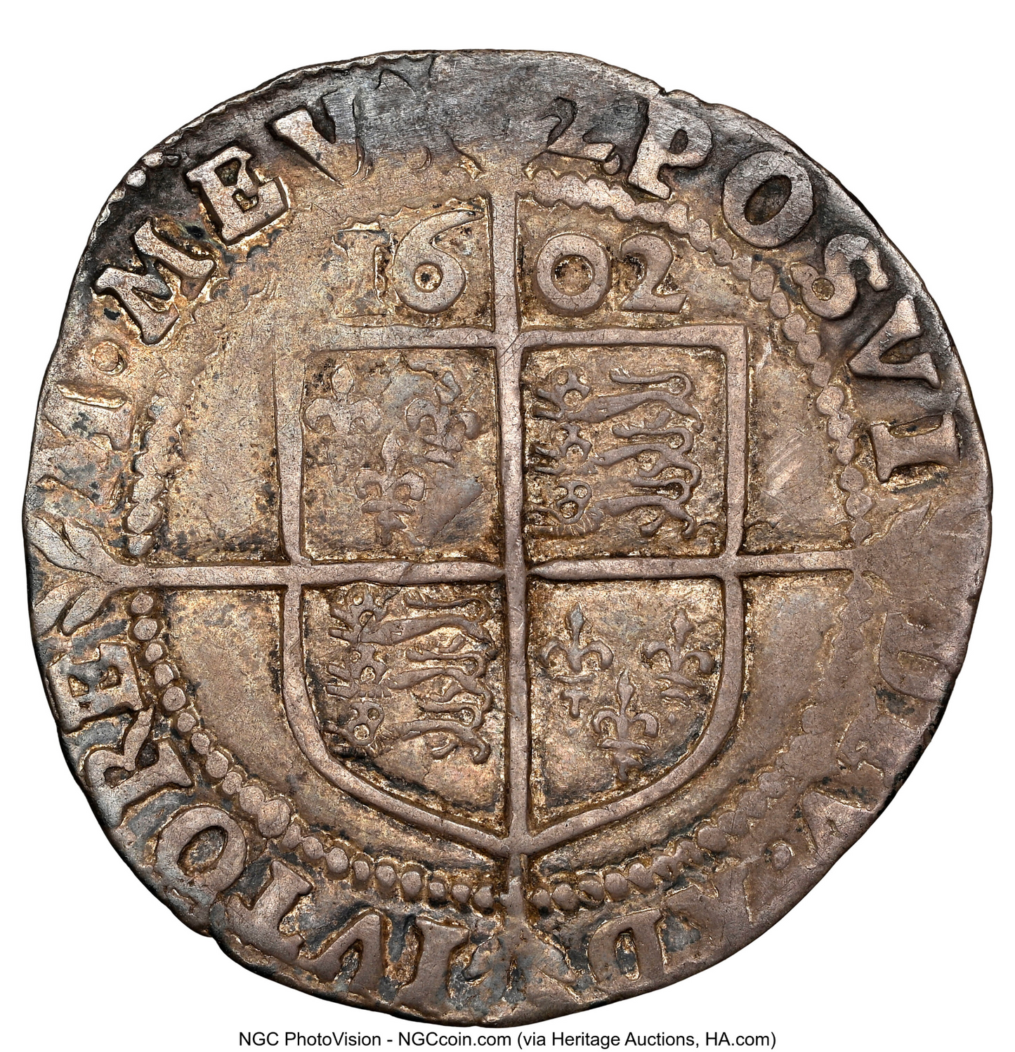 1602 ELIZABETH I Sixpence S2585 F