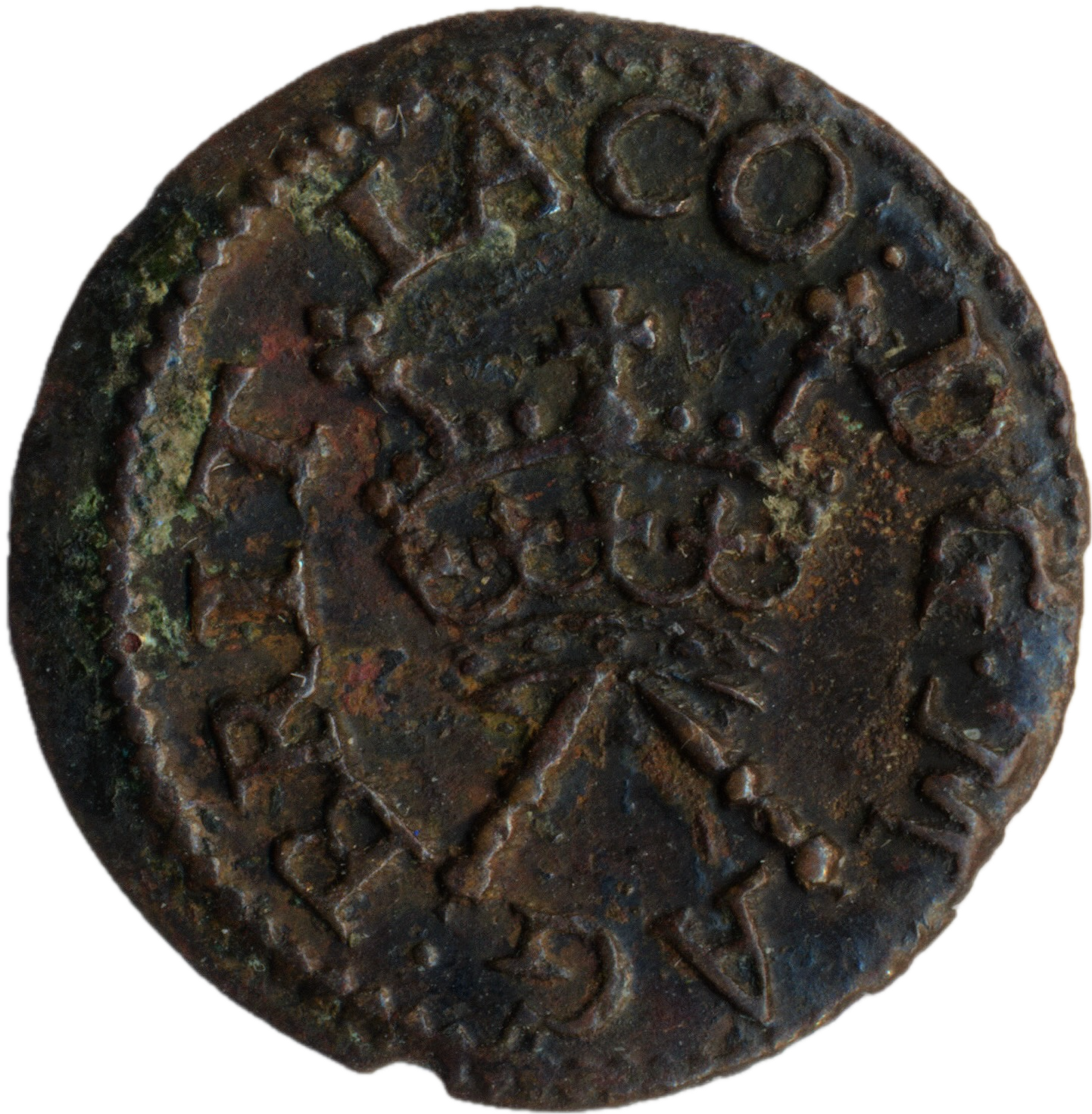 1603 - 1625 JAMES I Hartington Type 2 Farthing S.2676 BMC 54 VF