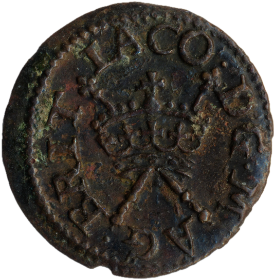 1603 - 1625 JAMES I Hartington Type 2 Farthing S.2676 BMC 54 VF