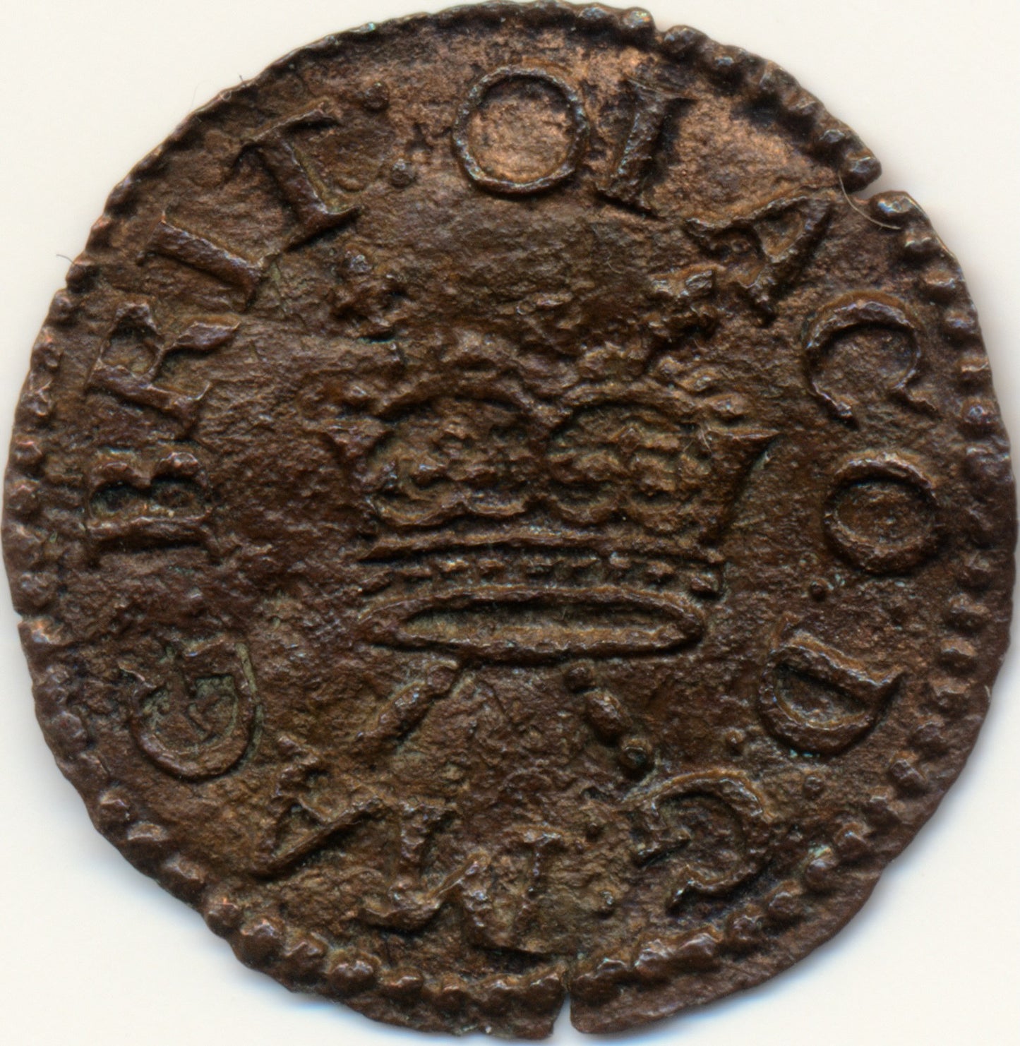 1616 - 1621 JAMES I Lennox Type 3c Farthing S.2679 BMC 62 VF