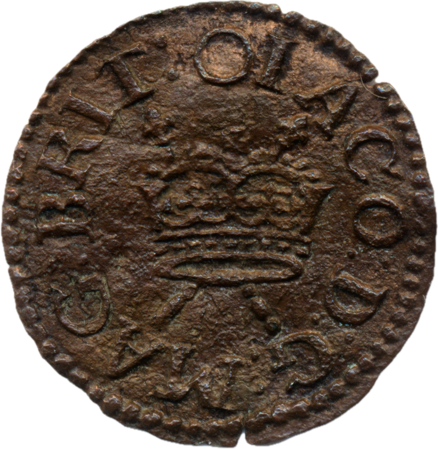 1616 - 1621 JAMES I Lennox Type 3c Farthing S.2679 BMC 62 VF