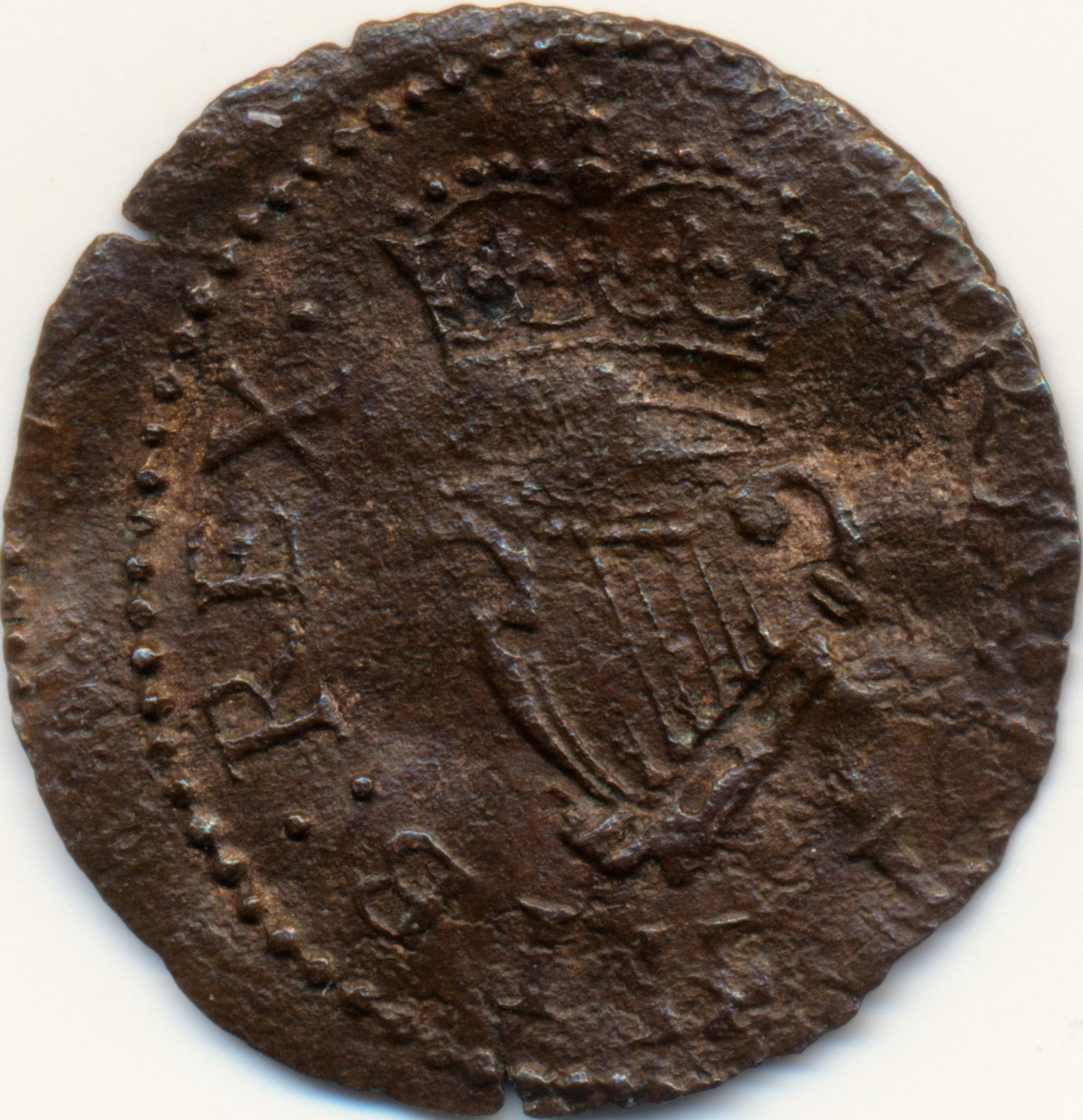 1616 - 1621 JAMES I Lennox Type 3c Farthing S.2679 BMC 62 VF