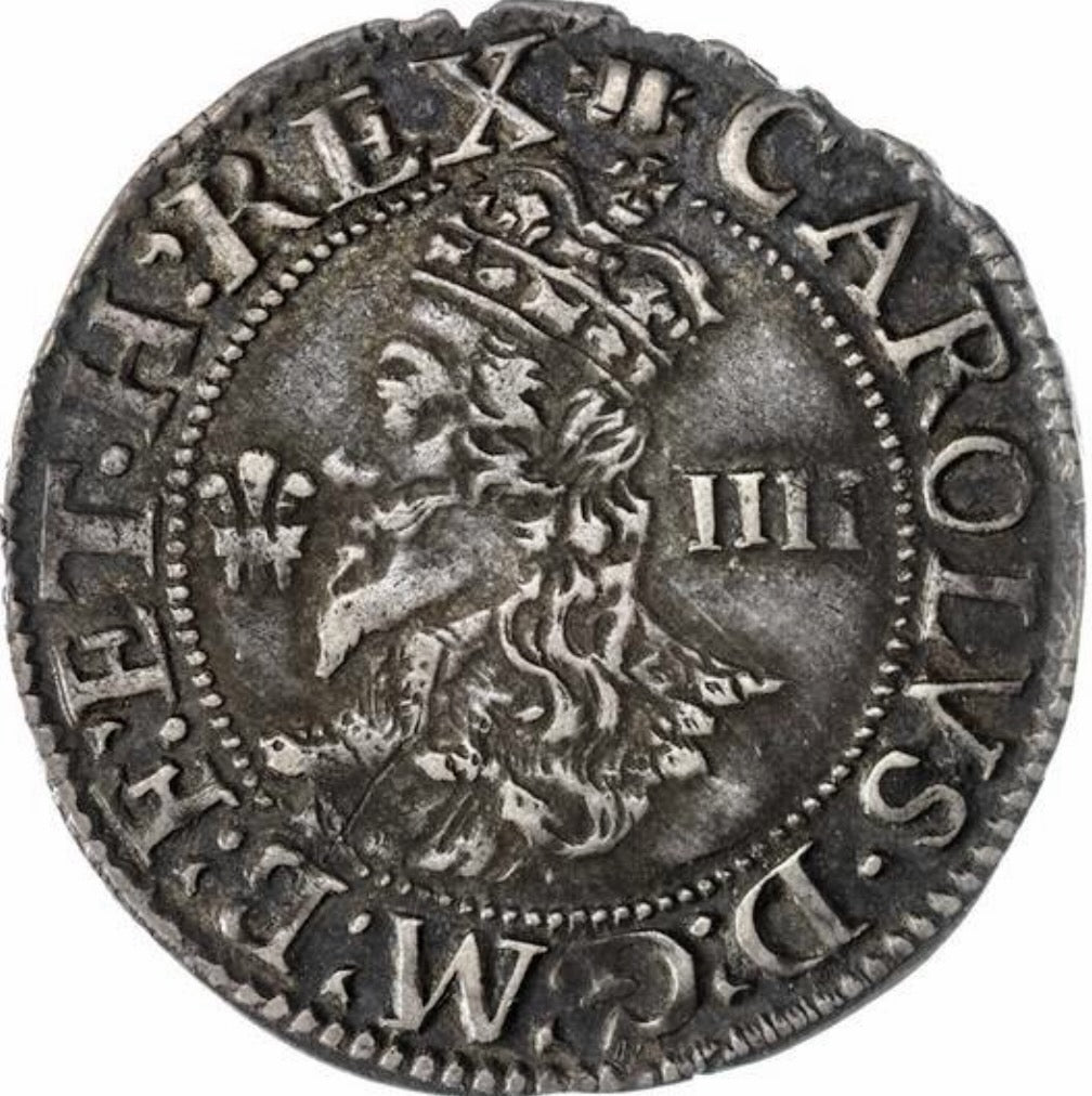 1625 - 1649 CHARLES I Silver Groat S.2891 GVF