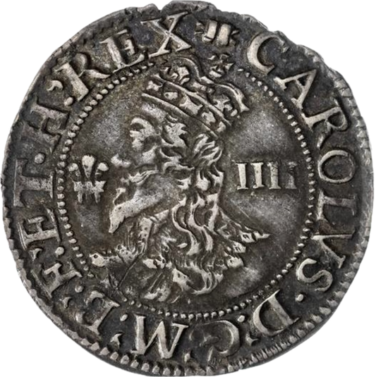 1625 - 1649 CHARLES I Silver Groat S.2891 GVF