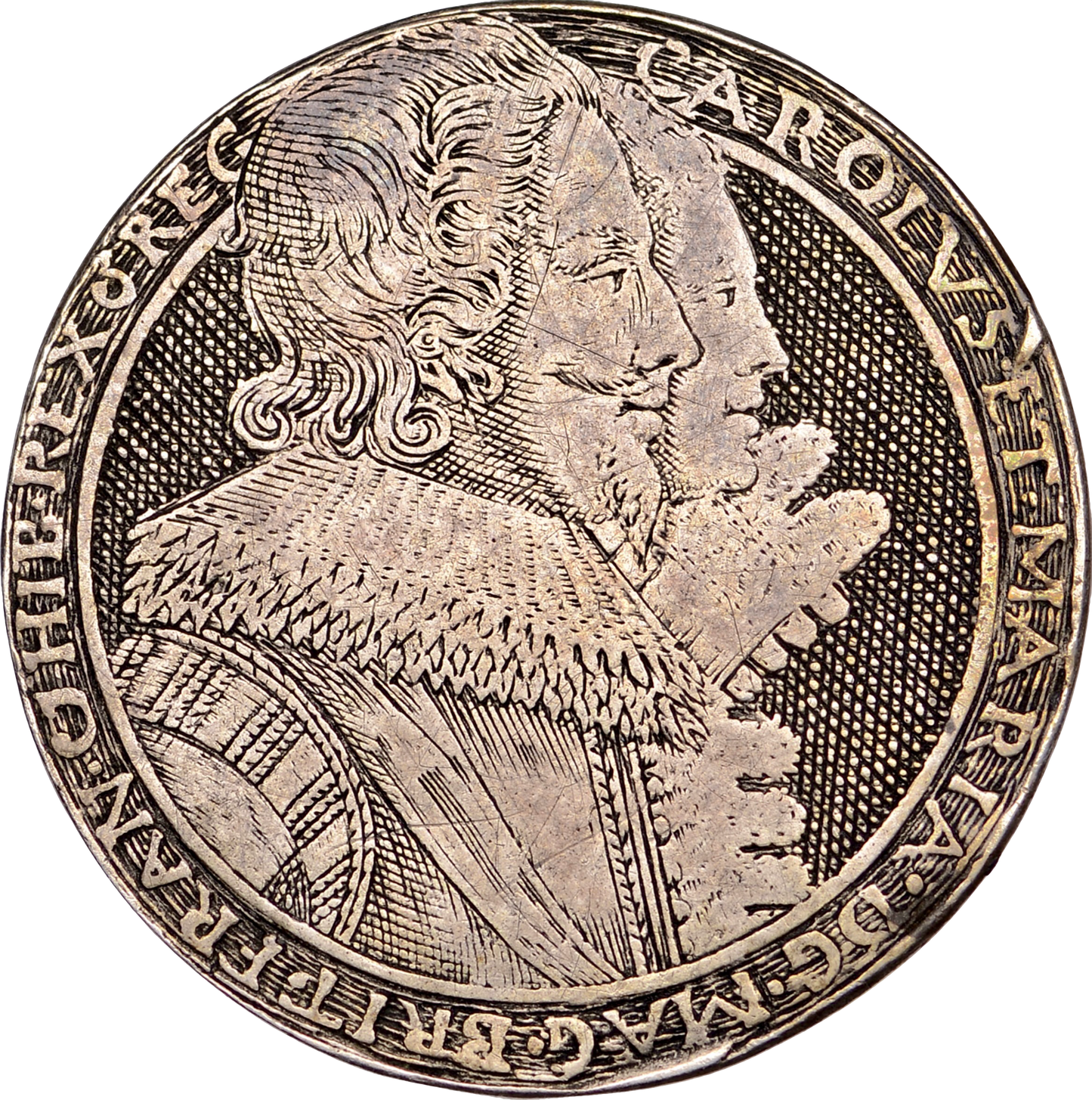 1625-1629 Charles I and Henrietta Maria 27mm silver counter by Simon van de Passe MI 378/278