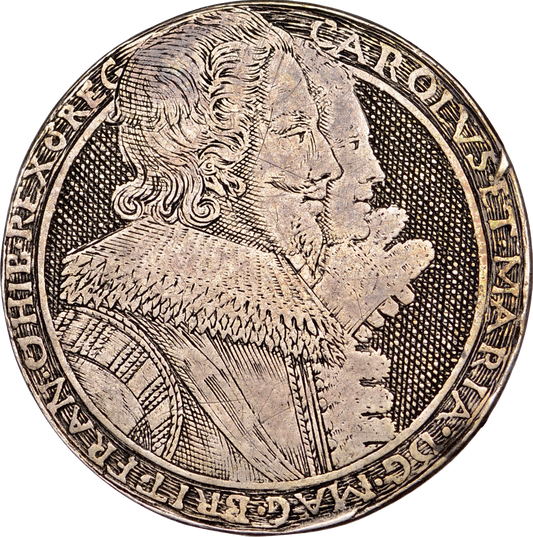 1625-1629 Charles I and Henrietta Maria 27mm silver counter by Simon van de Passe MI 378/278