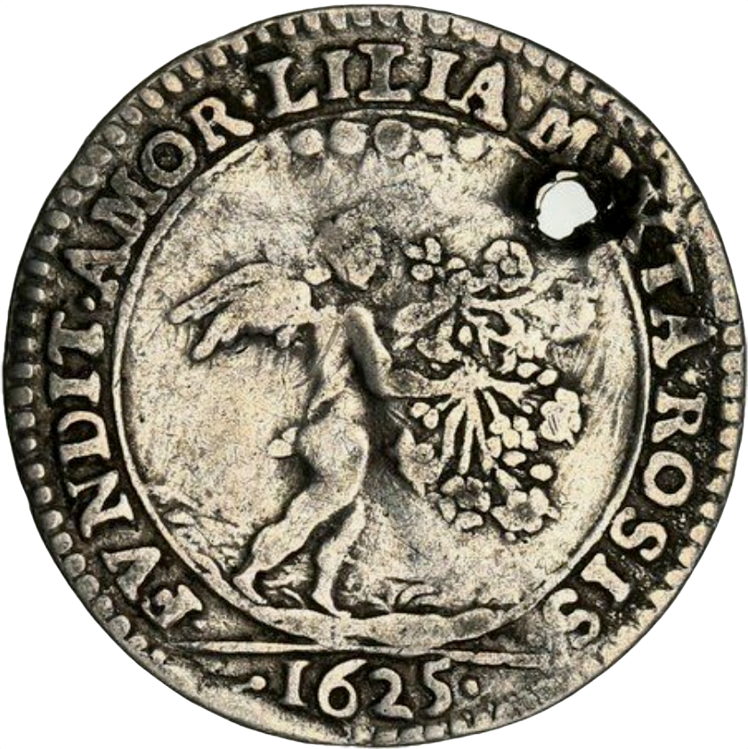 1625 Marriage of Charles I to Henrietta Maria 23mm silver medal pierced MI 238/1 E105Ab