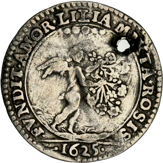 1625 Marriage of Charles I to Henrietta Maria 23mm silver medal pierced MI 238/1 E105Ab