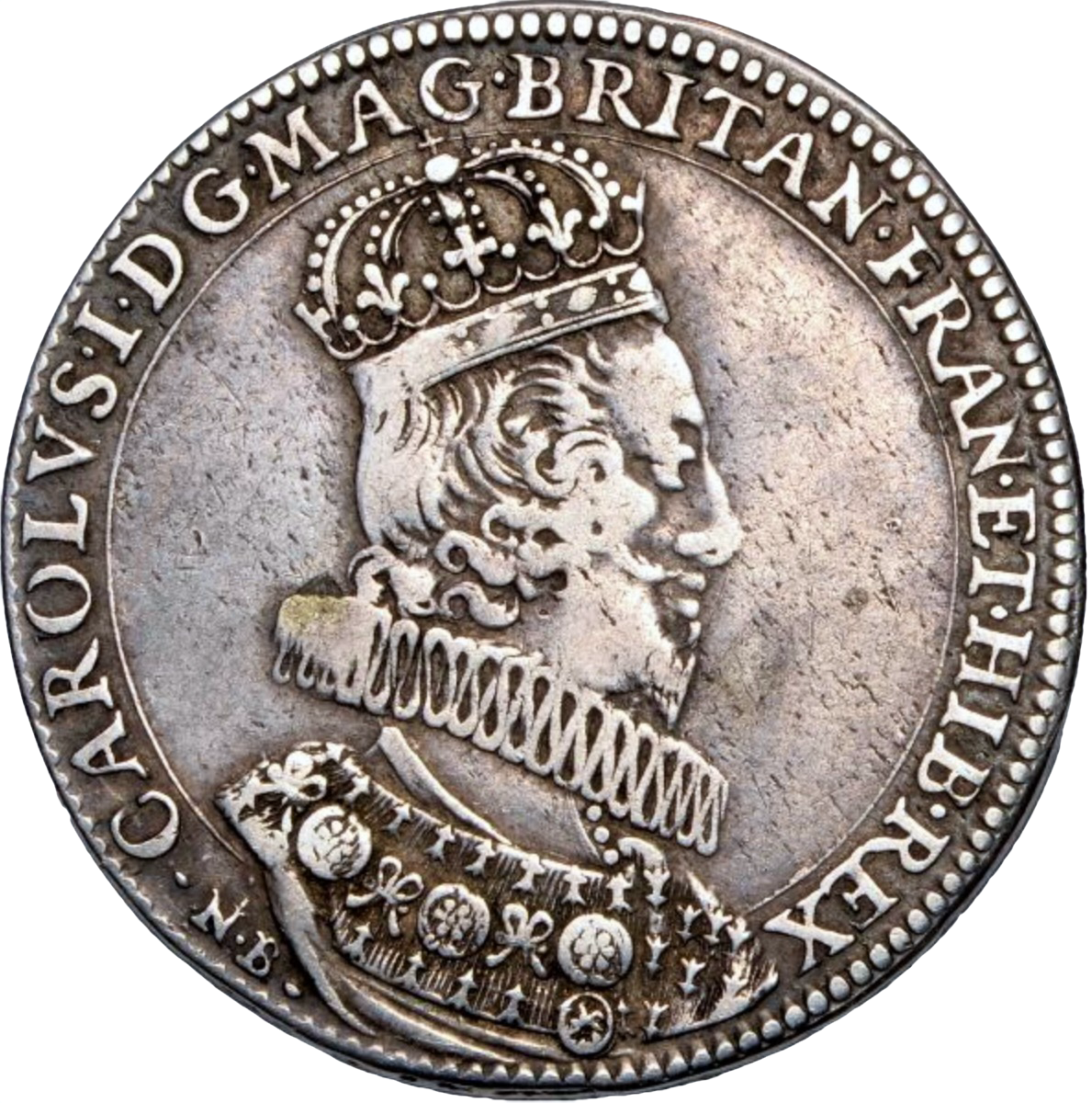 1626 Coronation of Charles I 30mm silver medal MI 243/10 E106 AVF - VF
