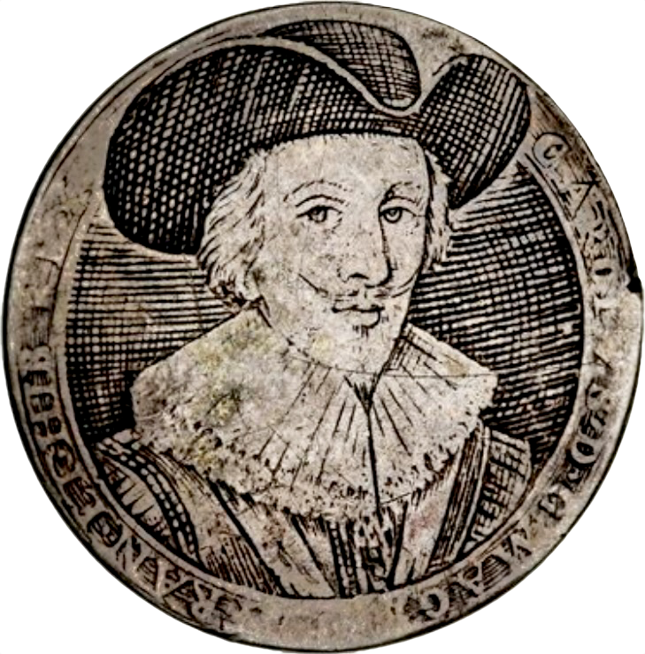 1626-1627 Charles I and Henrietta Maria 27mm silver counter by Simon van de Passe MI 377/276