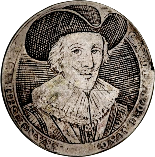 1626-1627 Charles I and Henrietta Maria 27mm silver counter by Simon van de Passe MI 377/276