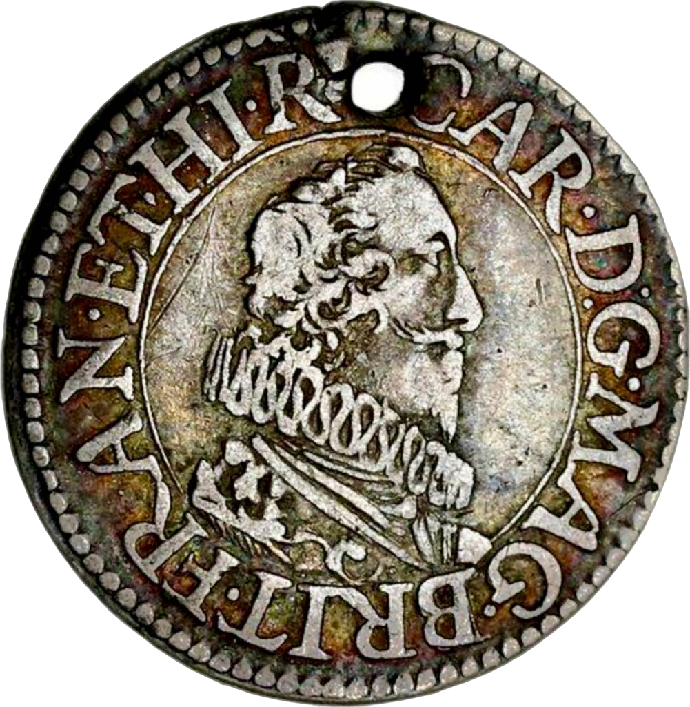 1631 - 1632 CHARLES I Pattern Halfgroat by N Briot S2856A N2687 VF