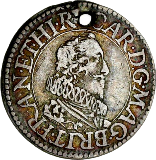 1631 - 1632 CHARLES I Pattern Halfgroat by N Briot S2856A N2687 VF