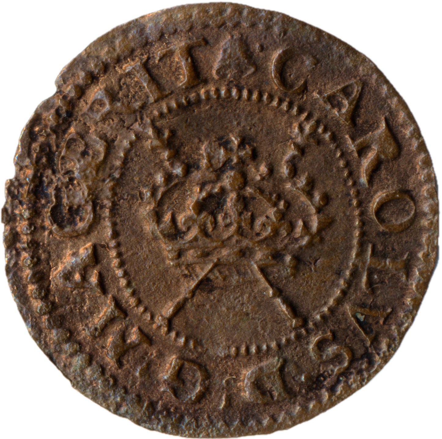 1625 - 1649 CHARLES I Maltravers Type 2 Farthing S.3198 BMC 235 EF