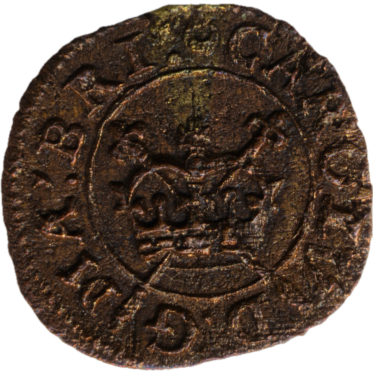 1625 - 1649 CHARLES I Rose Type 3 Farthing S.3202 BMC 259 GVF