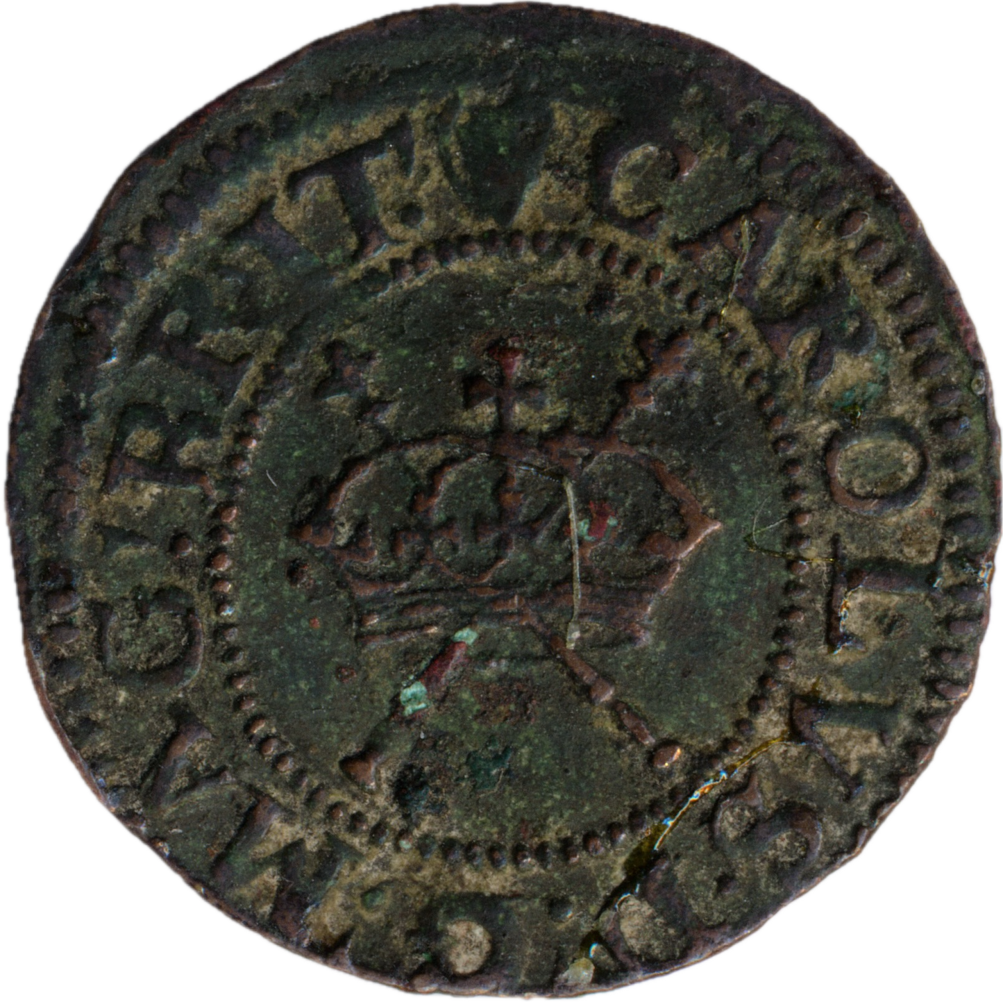 1625 - 1649 CHARLES I Maltravers Type 3 Farthing S.3199 BMC 259 NVF