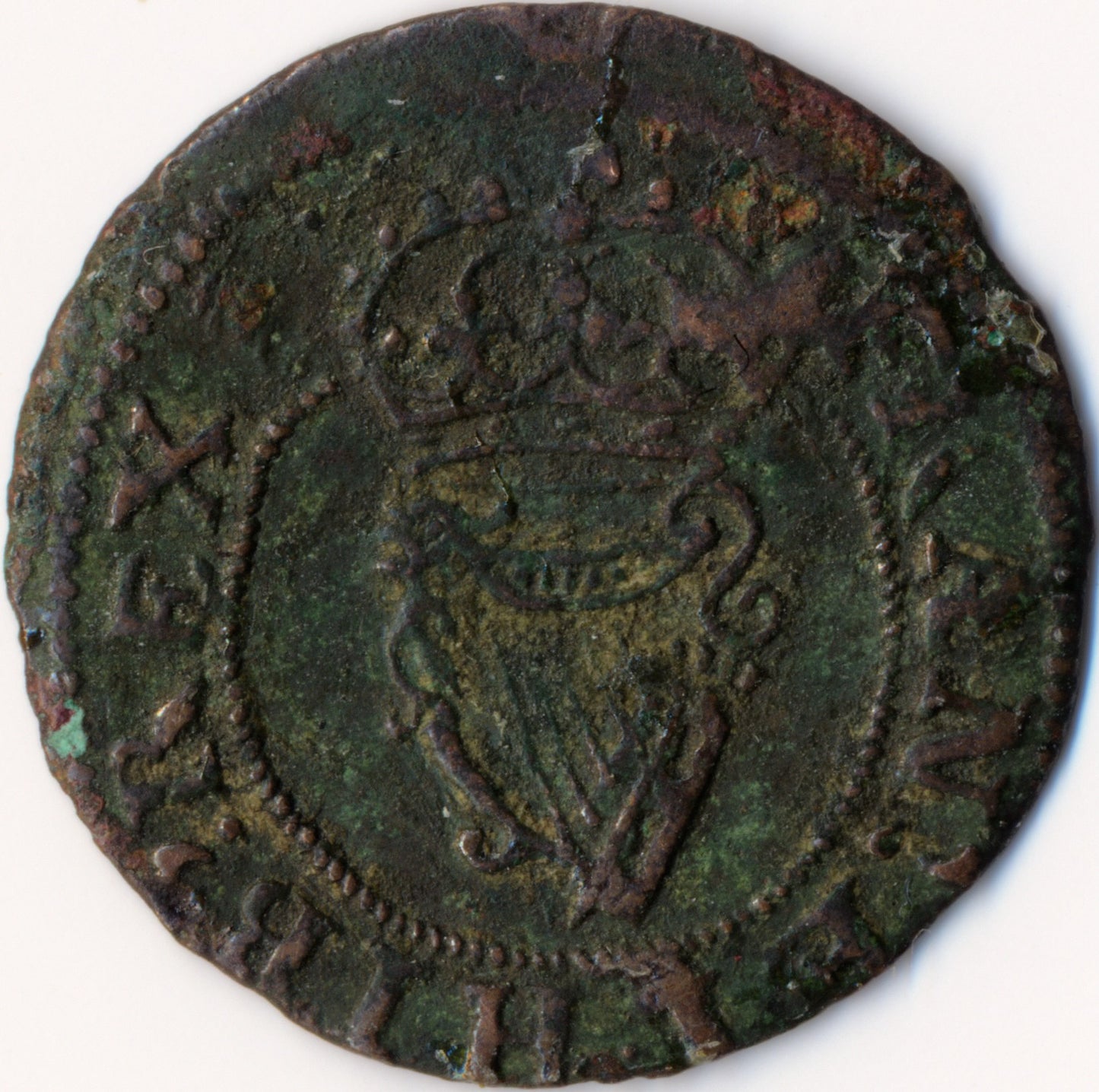 1625 - 1649 CHARLES I Maltravers Type 3 Farthing S.3199 BMC 259 NVF