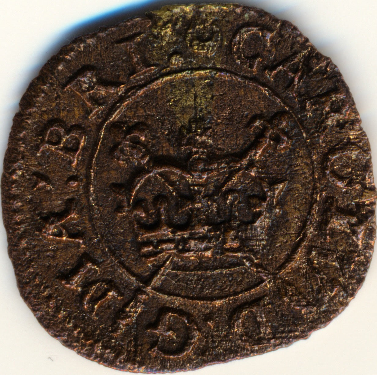 1625 - 1649 CHARLES I Rose Type 3 Farthing S.3202 BMC 259 GVF