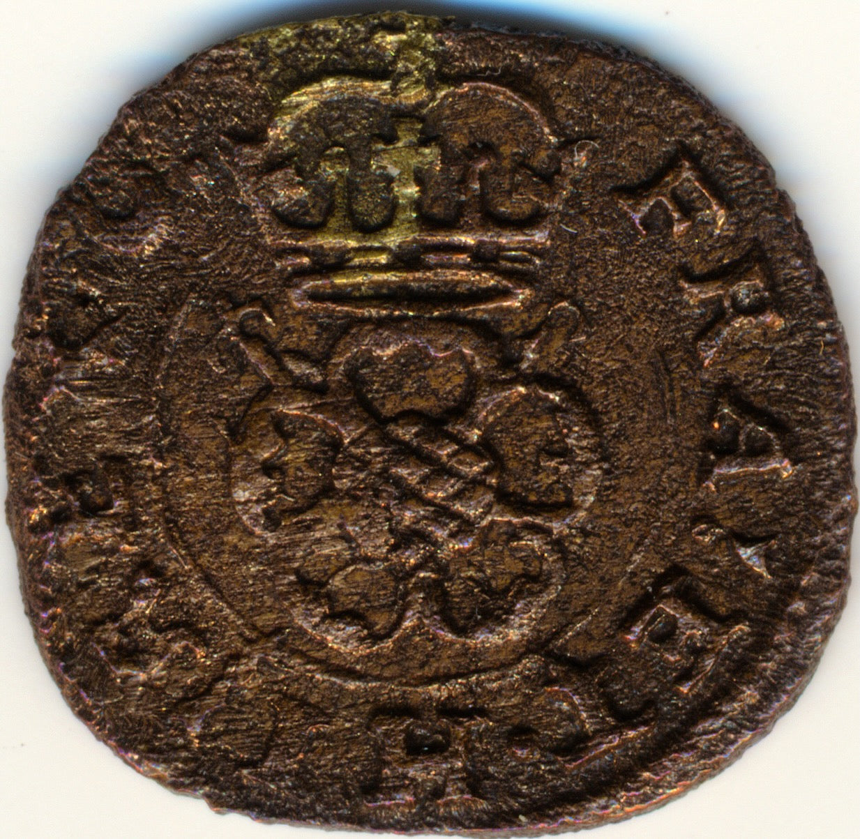 1625 - 1649 CHARLES I Rose Type 3 Farthing S.3202 BMC 259 GVF