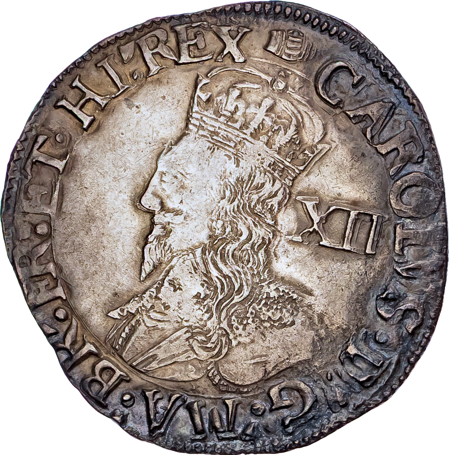 1636 - 1638 CHARLES I Shilling Group D S.2791 N2225 GVF
