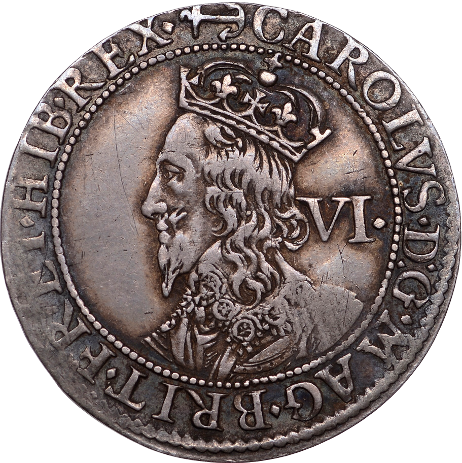 1638 - 1639 CHARLES I Sixpence Briot's second milled issue S2860 N.2306 VF