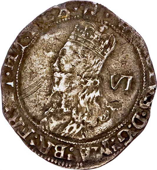 1638 - 1639 CHARLES I Sixpence Tower mint S.2814 N.2244 VF