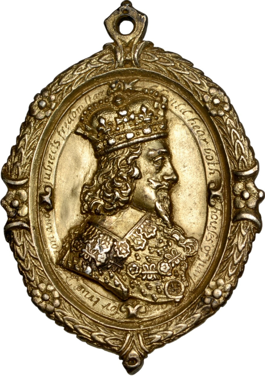 1642 Declaration of Parliament 54mm*38mm oval badge, a gilt electrotype copy cf. MI 292/108