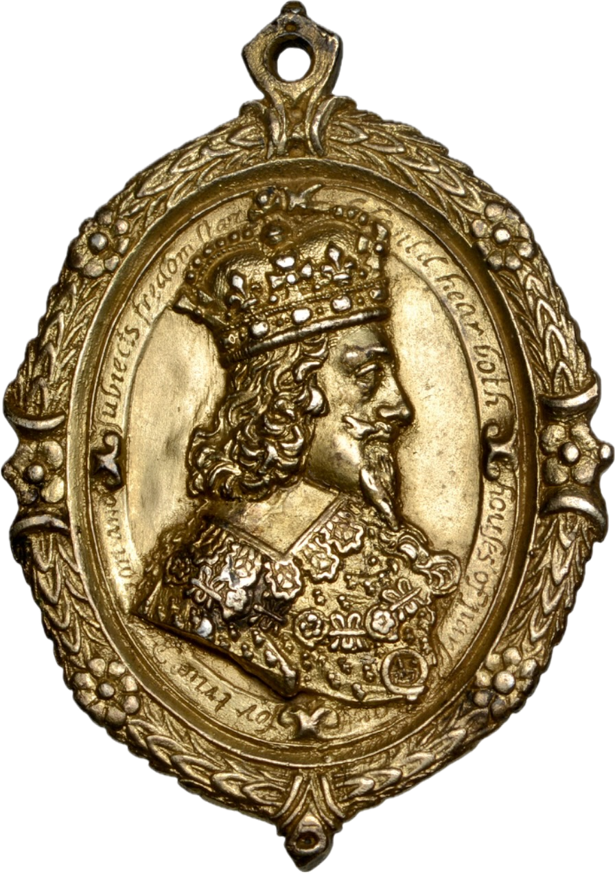 1642 Declaration of Parliament 54mm*38mm oval badge, a gilt electrotype copy cf. MI 292/108
