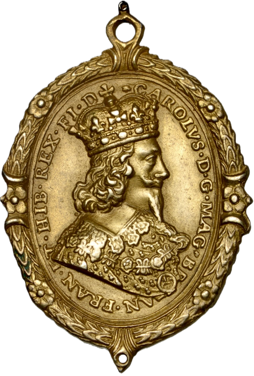 1642 (c) Royalist badge 55mm*36mm, an electrotype gilt copy cf. MI 360/232 E168a