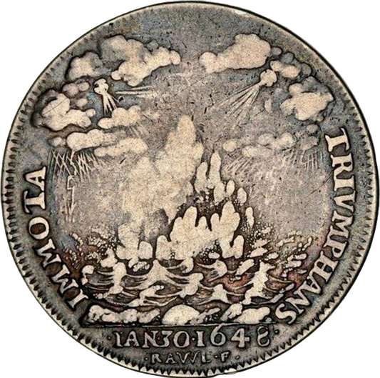 1649 Charles I death and memorial 28mm silver medal MI 341/190 E158