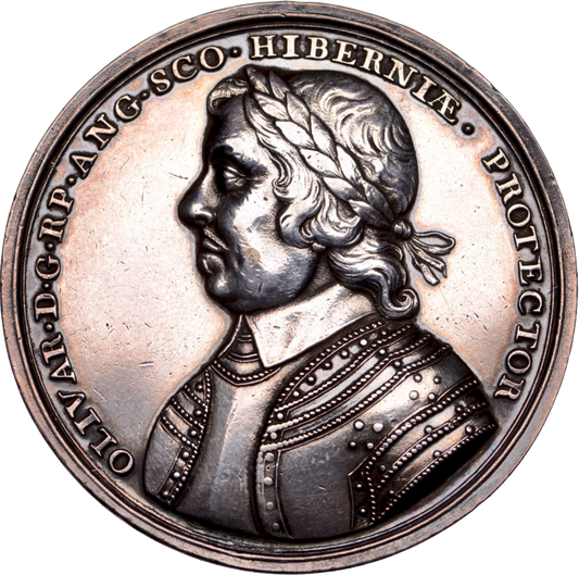 1658 Death of Cromwell 48mm struck silver medal MI 435-85 E200