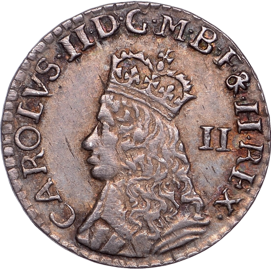 1660 - 1662 CHARLES II Halfgroat (hammered) S3318 Esc 586 NEF