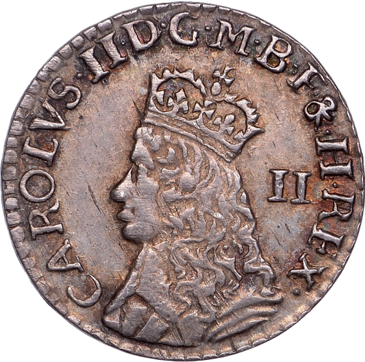 1660 - 1662 CHARLES II Halfgroat (hammered) S3318 Esc 586 NEF