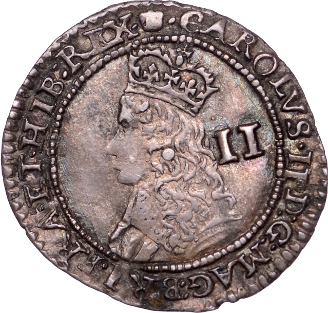 1660 - 1662 CHARLES II Halfgroat (hammered) S3326 Esc 327 GVF