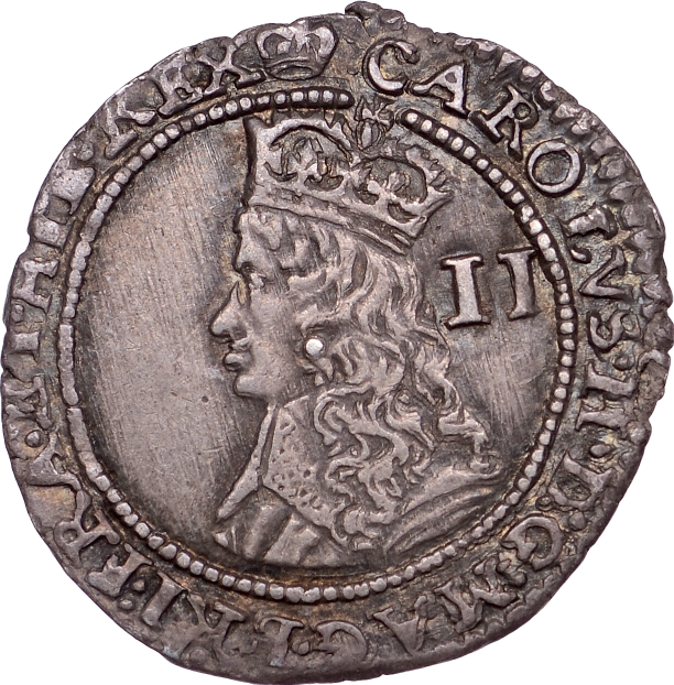 1660 - 1662 CHARLES II Halfgroat (hammered) S3326 Esc 326 GVF