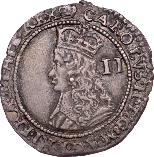 1660 - 1662 CHARLES II Halfgroat (hammered) S3326 Esc 326 GVF