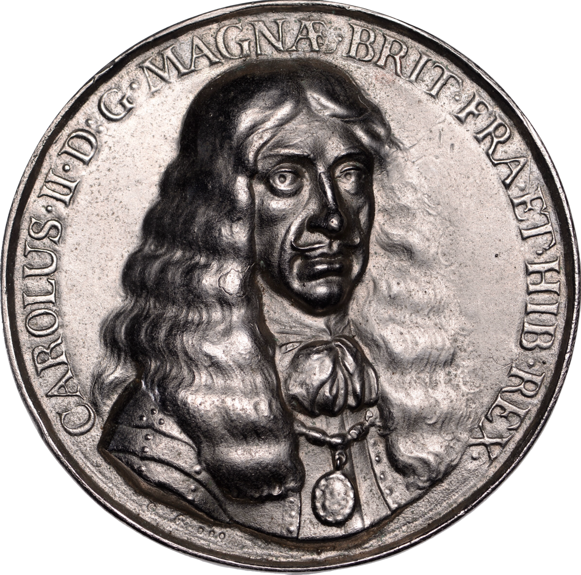 1660 Charles II Embarkation at Scheveningen, a later cast 70mm white metal medal cf. MI I 455/44 E210