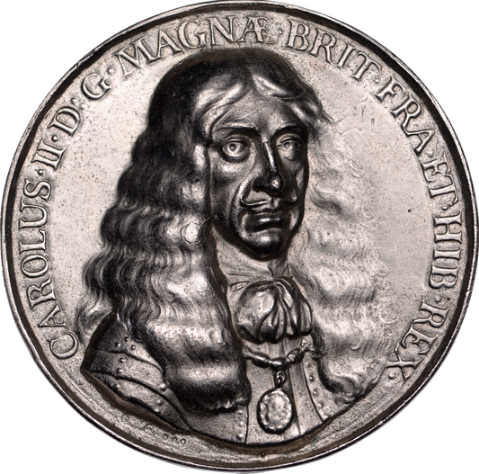 1660 Charles II Embarkation at Scheveningen, a later cast 70mm white metal medal cf. MI I 455/44 E210