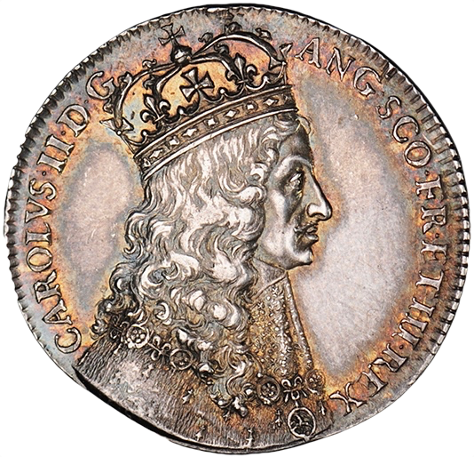 1661 Coronation of Charles II 29mm silver medal E221 MI 472/76 EF