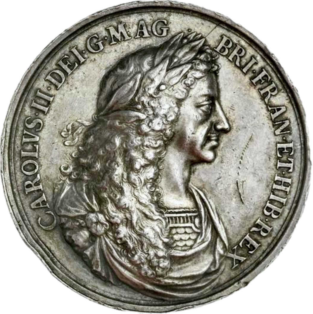 1662 Marriage of Charles II to Catherina of Braganza 43mm silver medal Mi 489/111 E224