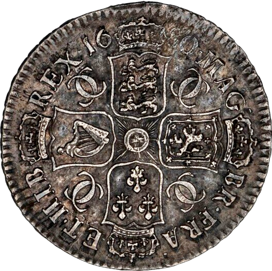 1680 Halfcrown Fourth bust Edge T. SECVNDO S3367 ESC 489 Extremely rare (R3) VF