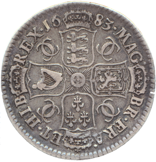1683 Halfcrown S3367 ESC 497 Scarce F/GF