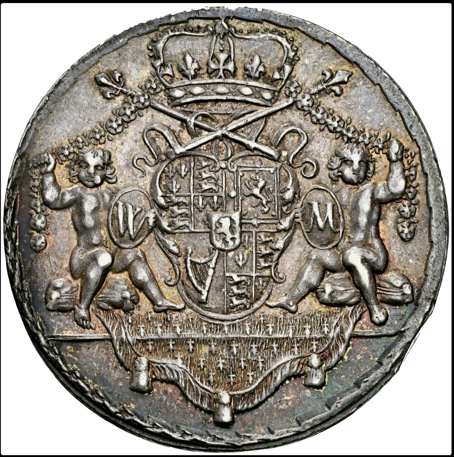 1689 Coronation silver medal Mi 696/96 AU55 TOP POP