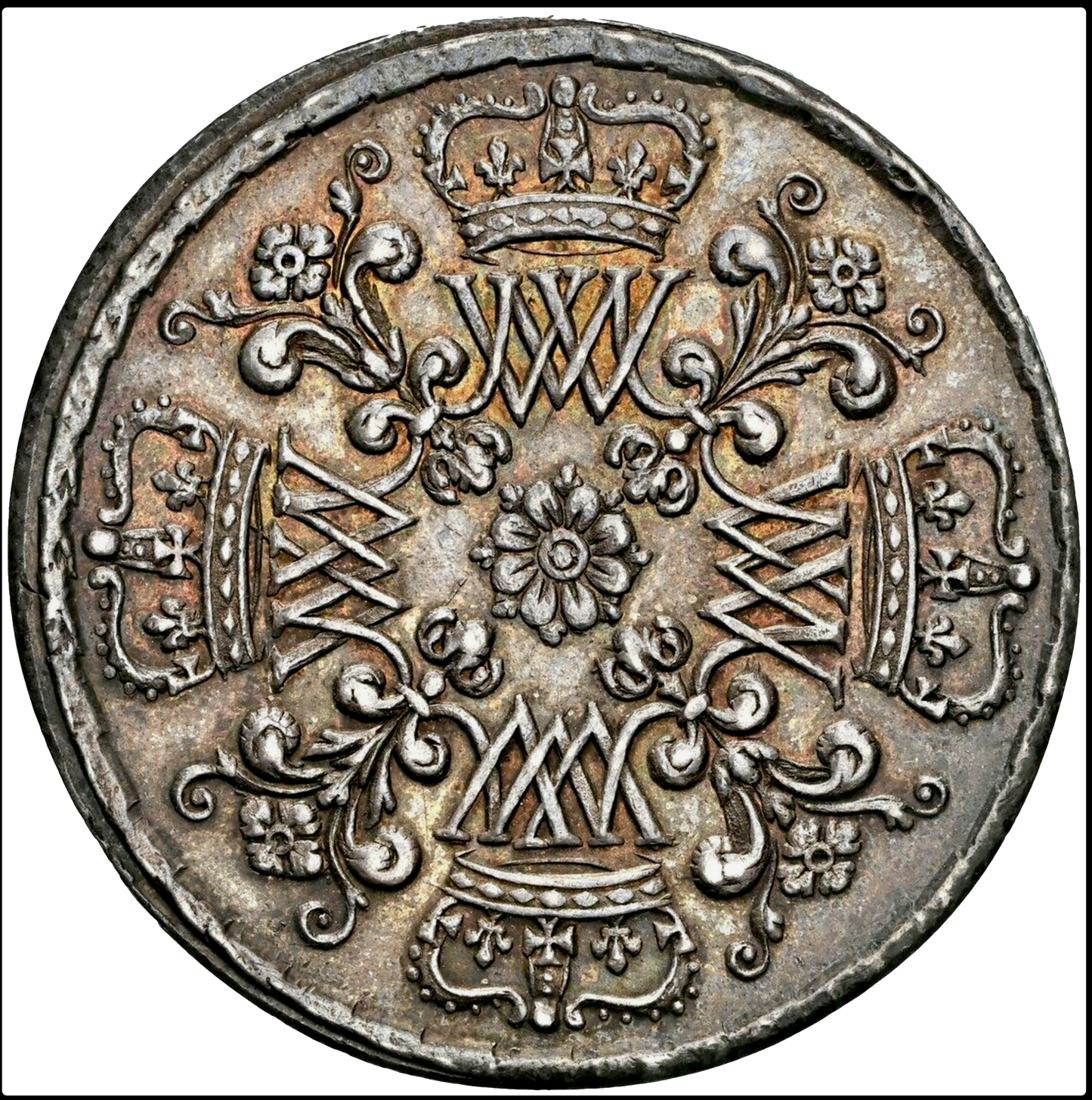 1689 Coronation silver medal Mi 696/96 AU55 TOP POP