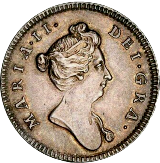 1689 Mary as Regent 22mm silver medal or supposed Pattern Farthing MI695/93