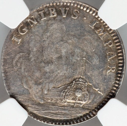 1692 Battle of La Hogue 22mm silver medal MI 56/268 NGC MS61