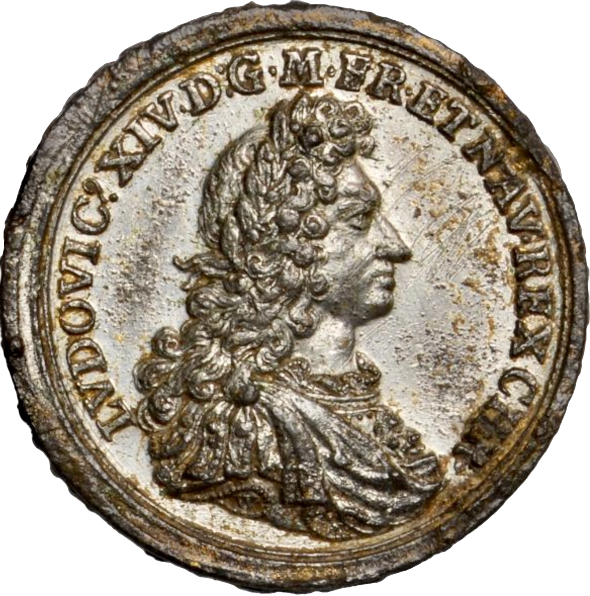 1697 William III and Louis XIV Peaceof Ryswick 21.5mm pewter medal MI 173/459 Very rare