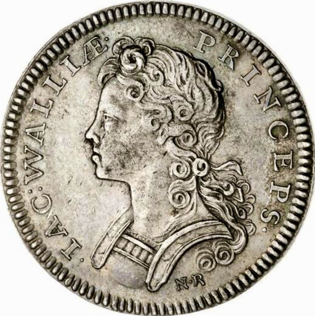 1699 Legitimacy of Jacobite Succession, Prince James 27mm silver medal MI 204/519 E381